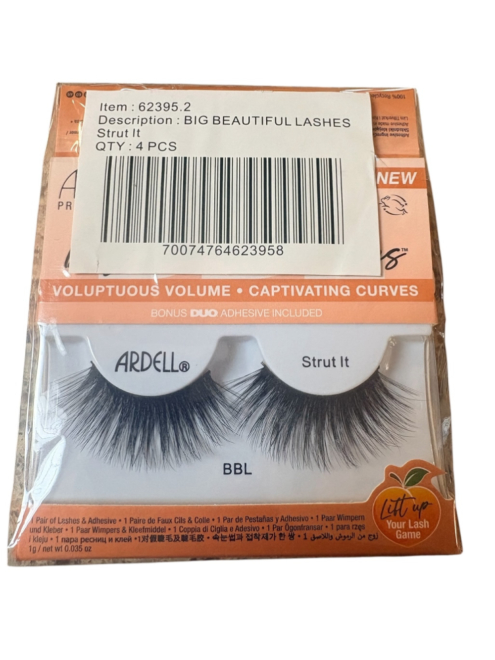 Lot of 4 Sets Ardell Big Beautiful Lashes “Strut It” Black NIB